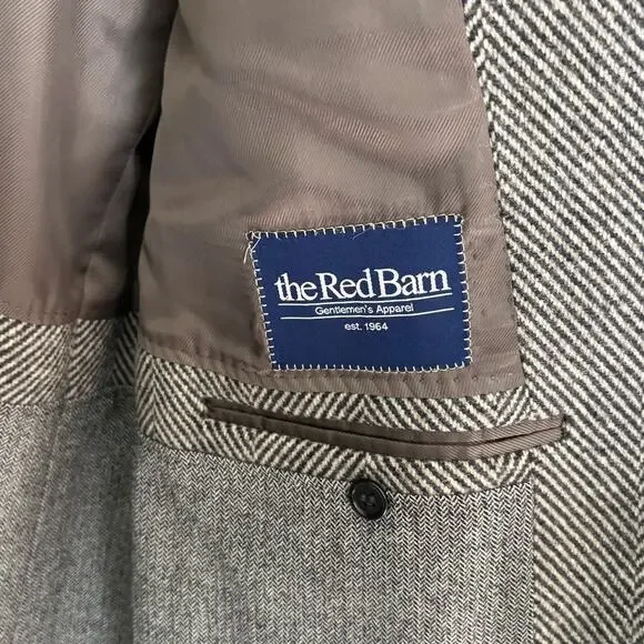 Canali Italian Herringbone Wool Coat Mens Size 36 52 - Picture 8 of 11